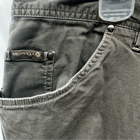 Merrell Mens 38S Grey Hiking Pants Outdoor Utility Cargo Articulated Knee Trail - Picture 3 of 13